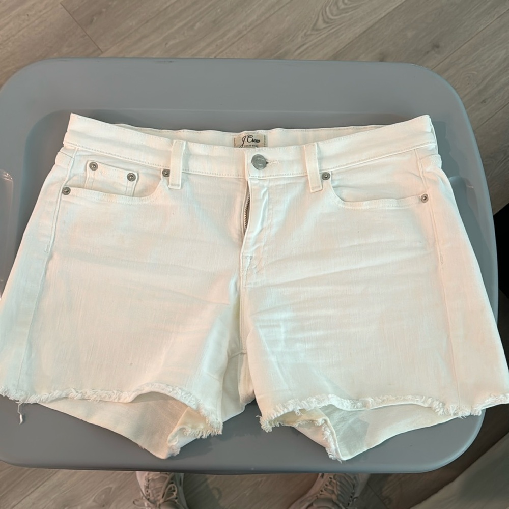J.Crew White cutoff denim shorts